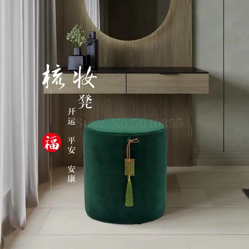 Бархатный туалетный стул скандинавский светильник роскошный кисточкой стул для макияжа креативная спальня Круглый Китайский табурет стол табурет