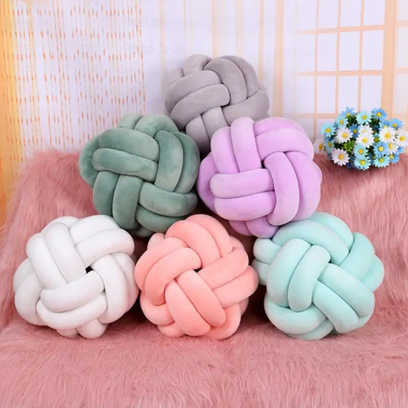 

Soft Knot Ball Cushions Bed Stuffed Pillow Home Decor Cushion Ball Plush Throw