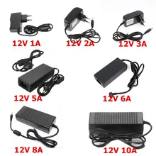 12V adapter LED AC 220V do DC 12V zasilacz 1A 2A 3A 5A 6A 8A 10A transformator LED ue usa wtyczka LED sterownik do taśmy LED światła(China)