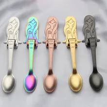 Mermaid Teaspoons stainless steel Creative Tea Coffee Spoon for Cafe wedding Hanging Spoon