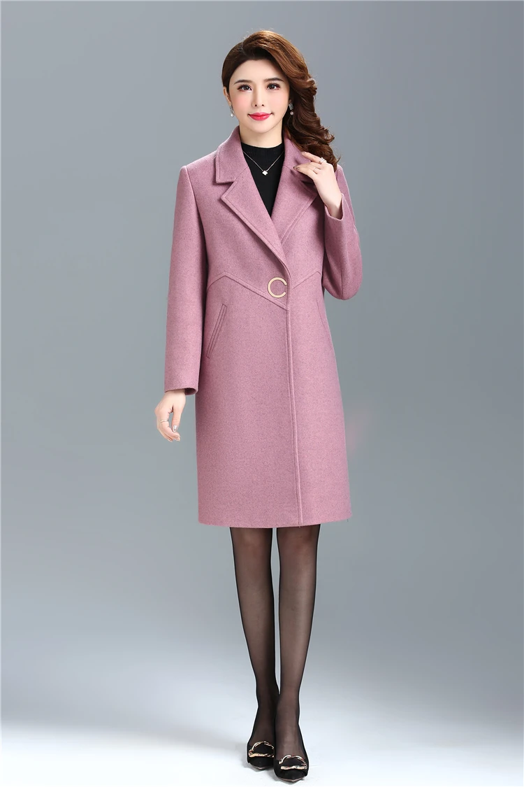 Классическое пальто большого размера, шерстяное пальто для женщин, Осень-зима, Новые Топы с длинным рукавом, Дамское кашемировое пальто, элегантные женские пальто 4XL5XL