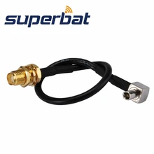 Superbat Pigtail кабель SMA женский разъем переборка к TS-9 штекер правый угол RG174 10 см