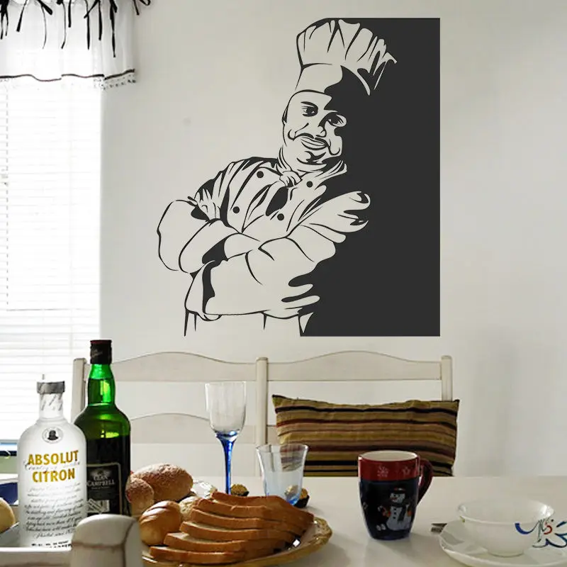 Removable Chef Restaurant Kitchen Wall Sticker Room Decor DIY Decal