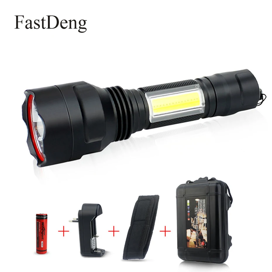 Lanterna de Alumínio Recarregável para Camping Água por 18650 t6 plus Cob C8 cob 4 Modo Tocha Lanterna Led 4000 Lumens à Prova d’ Caminhadas