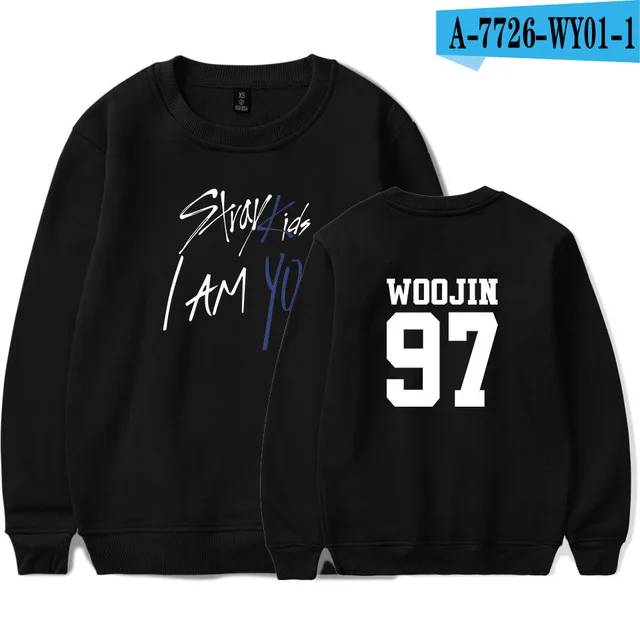 Kpop Stray Kids I Am Who толстовки Толстовка для мужчин и женщин Moleton бойфренд стиль Флисовая Толстовка спортивный костюм топы кофта с капюшоном - Цвет: black