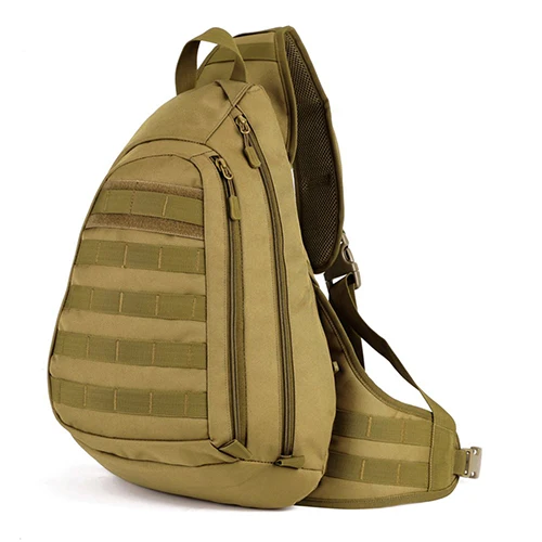 Большой рюкзак для путешествий, сумка, тактический нагрудный слинг, сумка для спорта на открытом воздухе, одно плечо для мужчин - Цвет: Brown