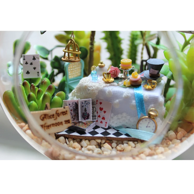 Кукольный домик сделай сам миниатюрный кукольный 3D игрушки для детей стеклянный