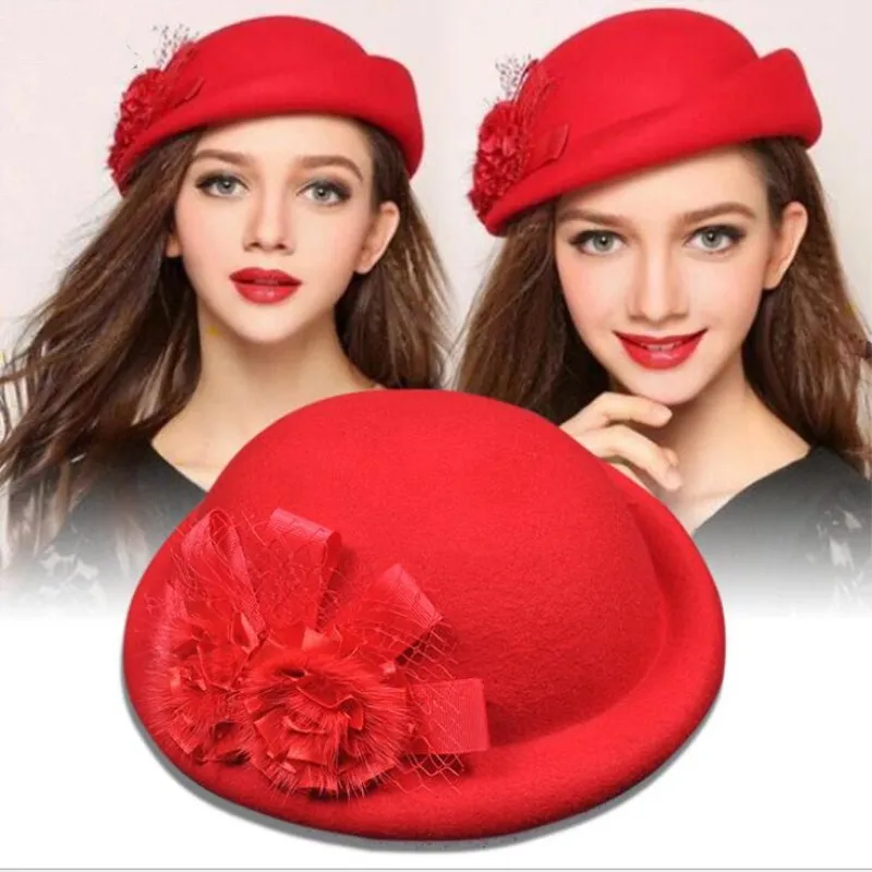 

Seioum 2018 Hot Female Cute British 100% Wool Felt Beret Hat Women French Lady Artist Flat Cap Bow Boina Feminino Hats For Girls