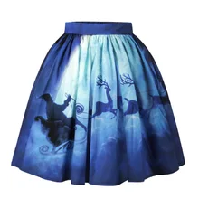 Moose Олень Лось с животным принтом Для женщин Рождество юбка Леди лунный свет милые элегантные плиссированные часть Vestidos женский Юбки для женщин