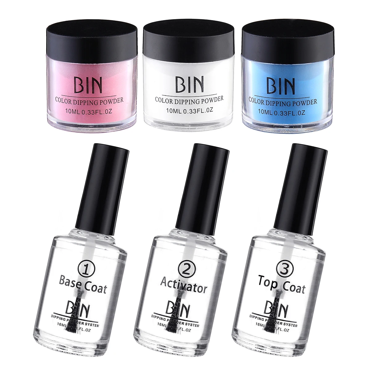 

6pcs/set Nail Acrylic Dipping Powder Set No Lamp Cure Nails Dip Powder Clear Pink Gel Nail Powder Natural Dry For Nail Salon