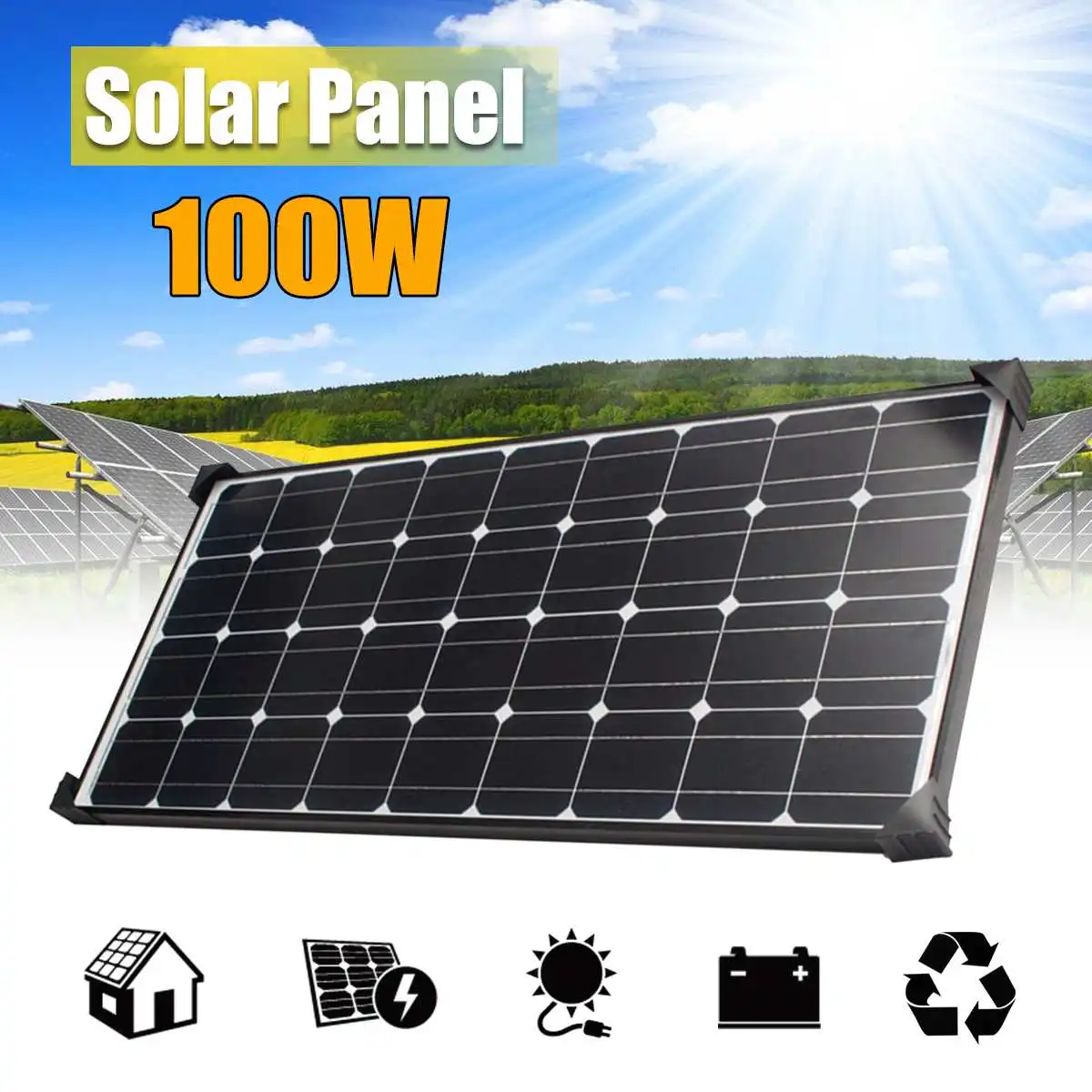 

Elfeland SP-100W 12V 1200x540x30mm 100W Solar Panel with 5M Cable Top quality Solar battery