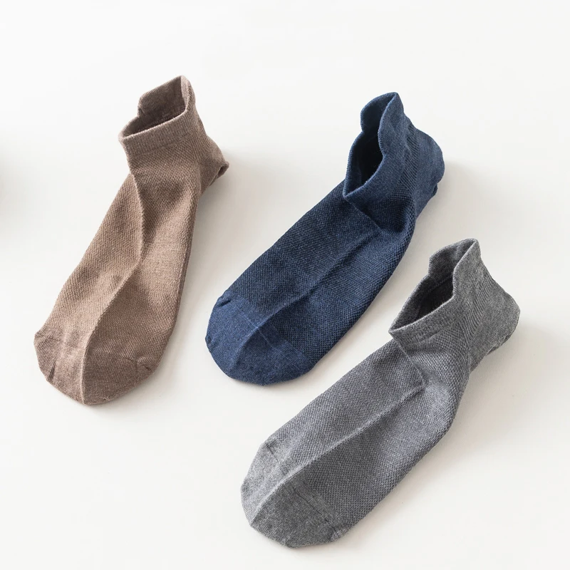 5 пар, тонкие хлопковые носки в сетку, невидимые короткие летние дышащие мужские носки-башмачки