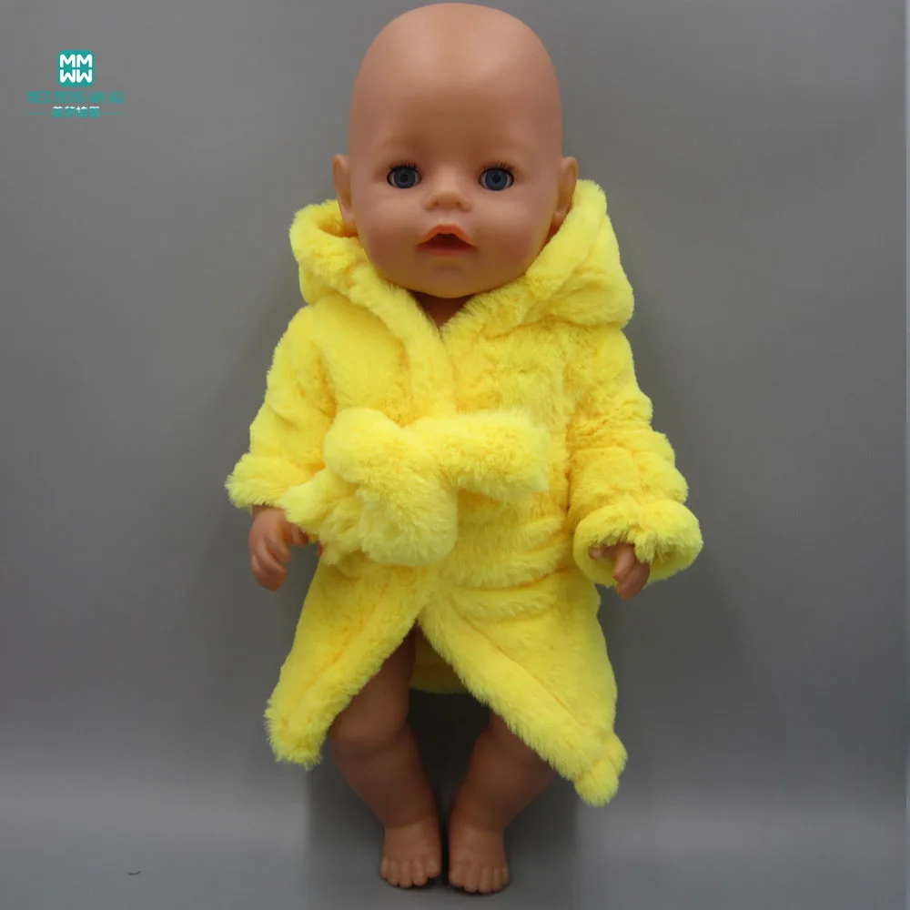 

Doll Clothes for 43cm new born doll accessories pyjamas yellow plush pajamas
