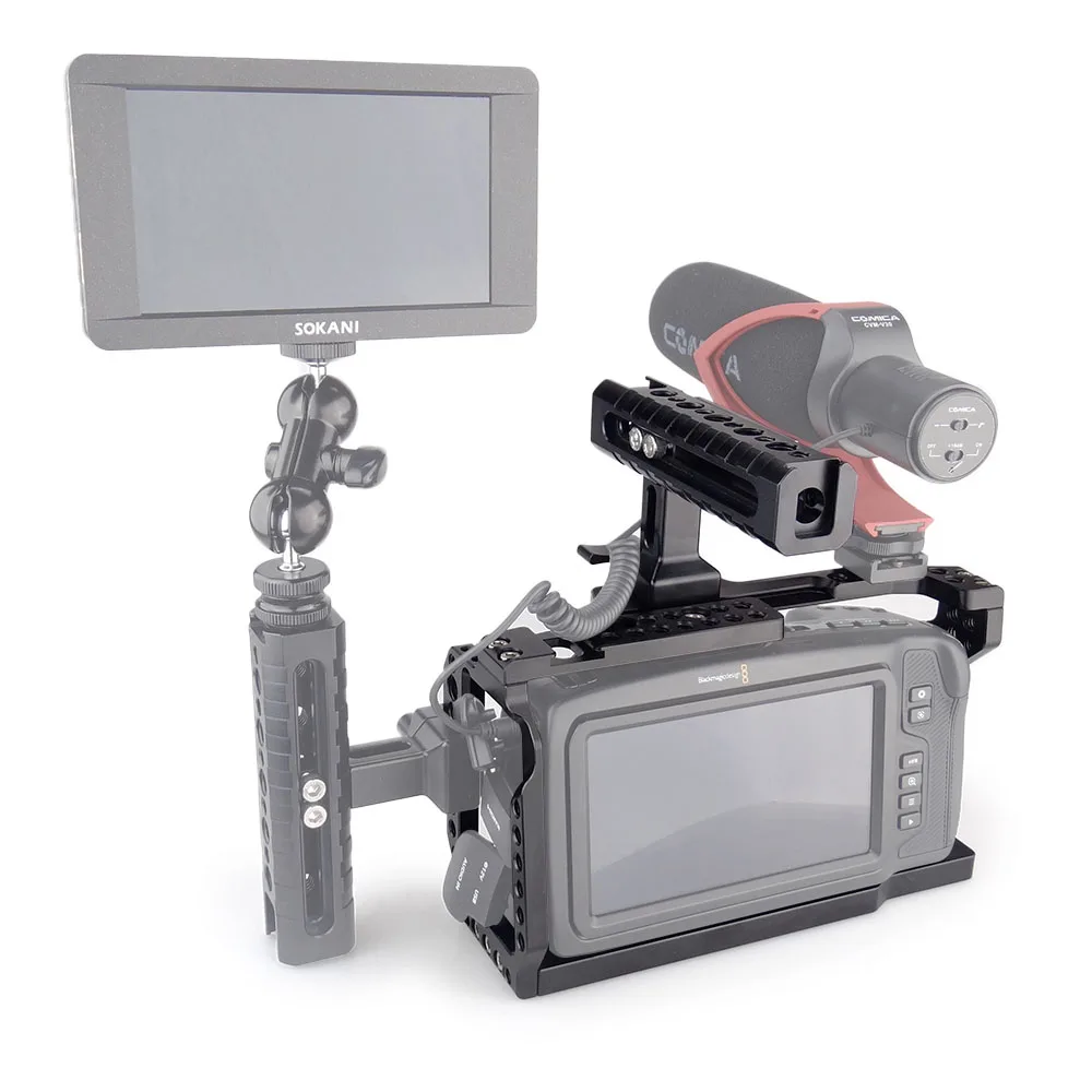 MAGICRIG BMPCC 4K Cage with NATO Handle for Blackmagic Pocket Cinema Camera BMPCC 4K /BMPCC 6K to Mount Microphone Monitor Flash