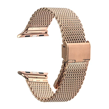 Ремешок из нержавеющей стали для iWatch Apple Watch, 38 мм, 40 мм, 42 мм, 44 мм, серия 1, 2, 3, 4, 5, ремешок на запястье, сменный Браслет - Цвет ремешка: Milanese Rose Gold