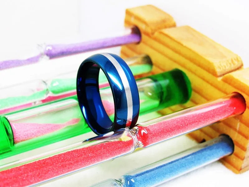Высокое качество мужские синий Вольфрам кольцо из карбида Кисточки центр Лидер продаж изделия, перстень 8 мм