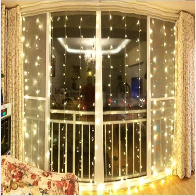 

zjright 3*1/3*3/6*3 LED Icicle fairy String Lights Christmas led Wedding Party Fairy Lights garland Outdoor Curtain Garden Decor