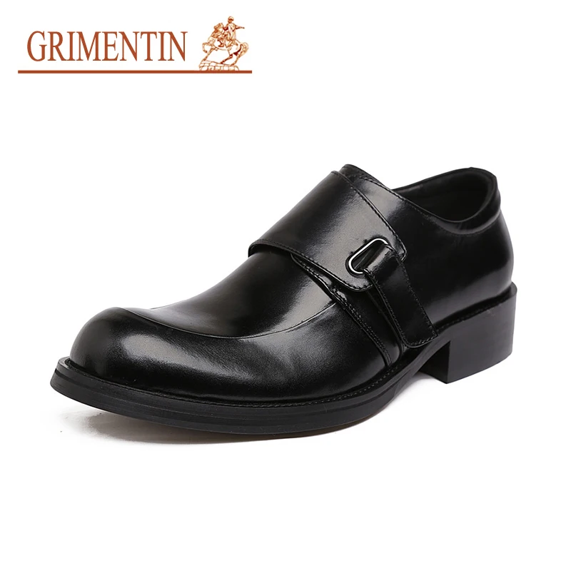 Formal Genuino Grimentin Negro Zapatos 2019 Correa Oficina Cómodo Nuevos De Hebilla Mens Negocios Hombres Black Cuero Moda Italiano rSnwvSq4
