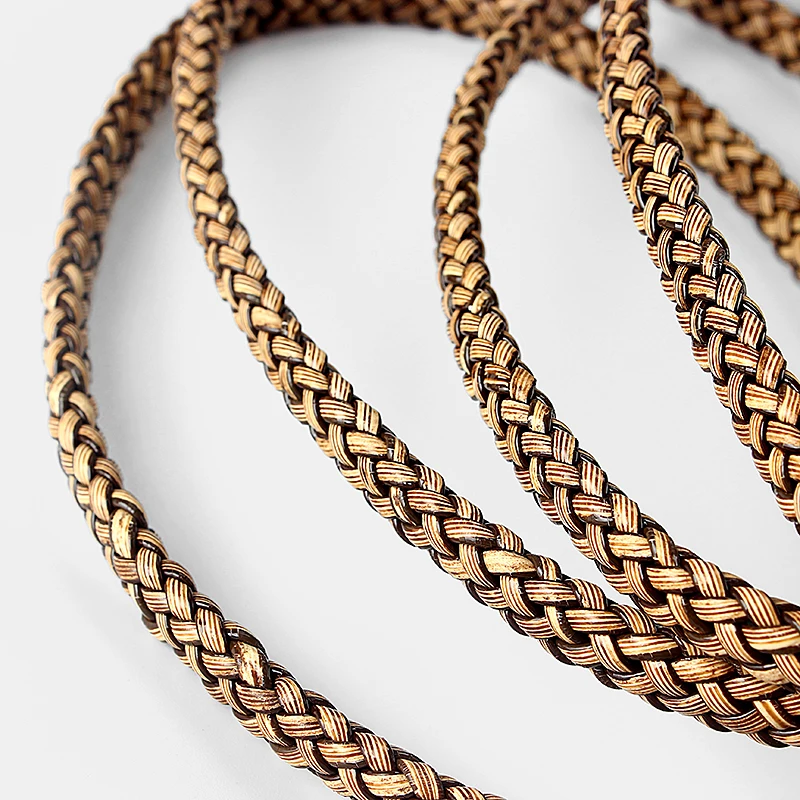 1 метр кофейного цвета плетеный кожаный плоский шнур для 9*5 мм изготовление браслета ожерелья веревка для DIY ювелирные изделия аксессуары