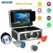 BONLOR Fish Finder Underwater Camera 15M 7” 1000TVL HD Waterproof Underwater Ice Fishing Camera 12pcs Infrared LED Fishin
