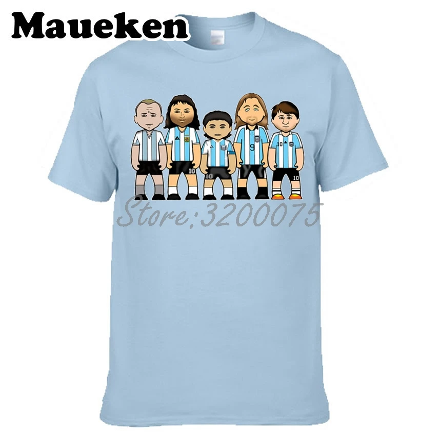 

Men Greatest of Argentinian Legend Gabriel Batistuta Lionel Messi Diego Maradona Mario Kempes T-shirt Men's tee W0523029
