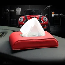 Красная кожаная автомобильная коробка для салфеток полотенца контейнер блок ткани чехол для Mini Cooper Countryman, Clubman Peaceman