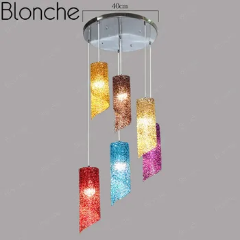 

Modern Pendant Light Aluminum Weaving Hanging Lamp Colorful Nordic Design Pendant Lamp Home Kitchen Dining Room Light Fixtures