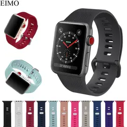 EIMO спортивный силиконовый ремешок для мм Apple Watch группа 42 мм 38 iwatch 4 3 2 1 браслет на запястье металлический Классический Пряжка correa