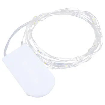 

2M 20LED Button Cell Powered Silver Copper Wire Mini Fairy String Lights blue