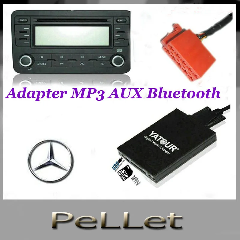 Free shipping USB Car Stereo Adapter MP3 AUX Bluetooth interface for Mercedes Benz 10 pin 1994