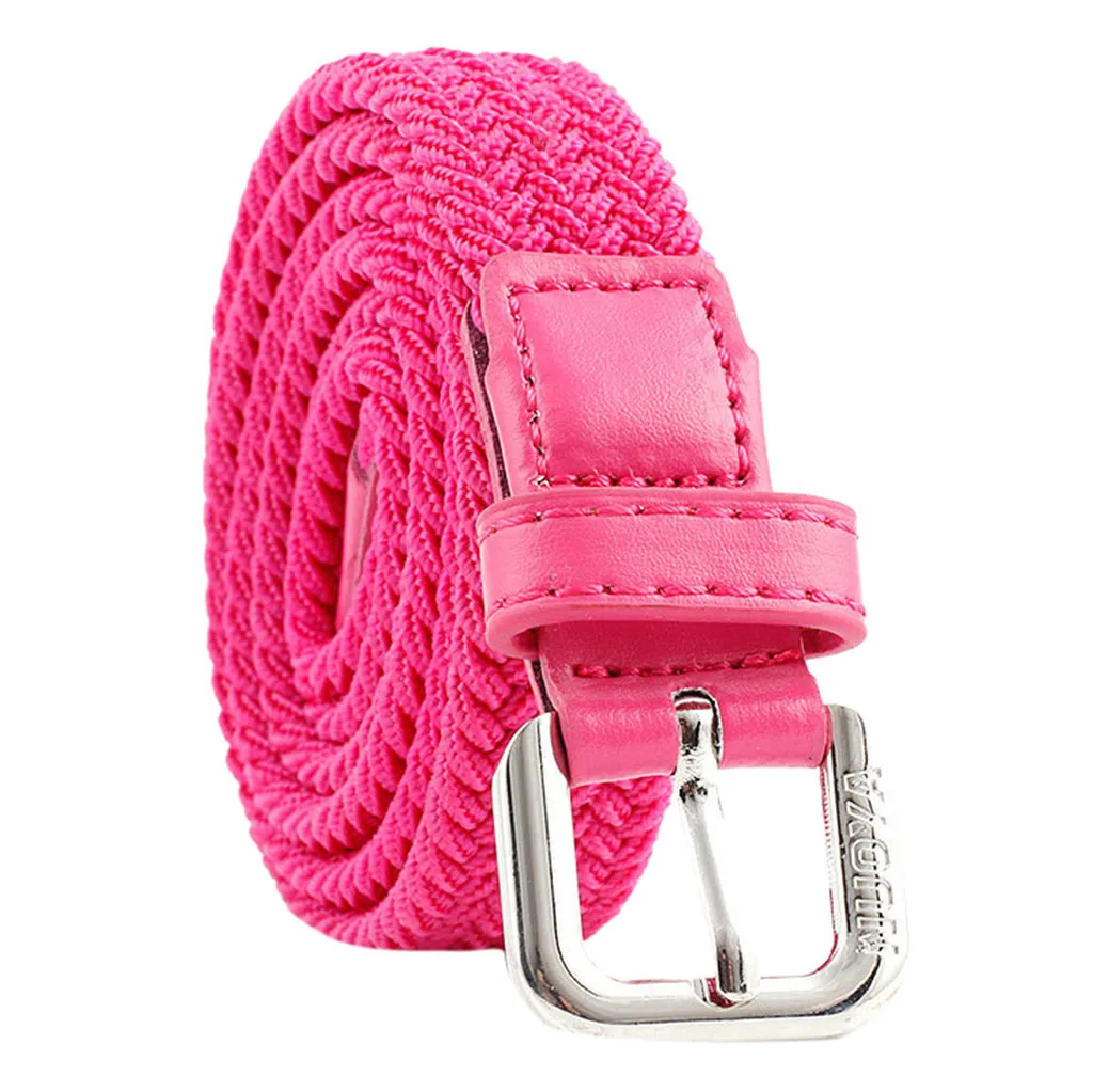 Hot Pink Женский Мужской Унисекс Винтажный тканевый брючный пояс для отдыха аксессуары классический широкий ремень с пряжкой ремни для женщин пояс - Цвет: Hot Pink