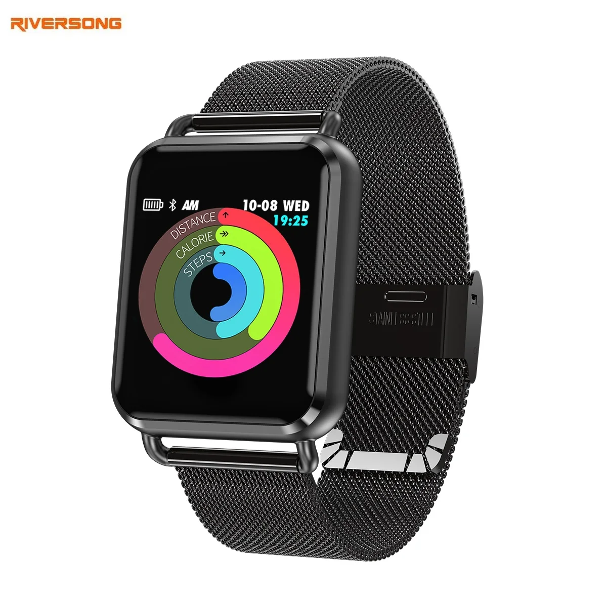 

RIVERSONG Q3 Smart Watch Pedometer Sleep Monitor, Oxygen Pressure Pedometer Fitness Tracker Smartwatch