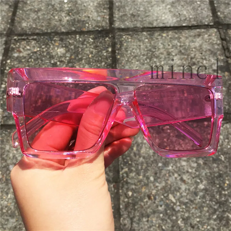 Винтажные Квадратные Солнцезащитные очки для женщин мужские брендовые дизайнерские ретро без оправы пластиковые розовые солнцезащитные очки прозрачные градиентные солнцезащитные очки NX