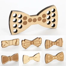 Популярные выдалбливают мультфильм галстук-бабочку Материал с сильным магнитным Для мужчин Дерево Боути Уникальный персонализированные Noeud Papillon буа
