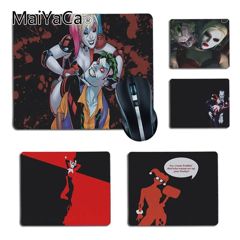 

MaiYaCa Funny Joker and Harley Quinn Office Mice Rubber Mouse Pad Size for 25X29cm 18x22cm Gaming Mousepads
