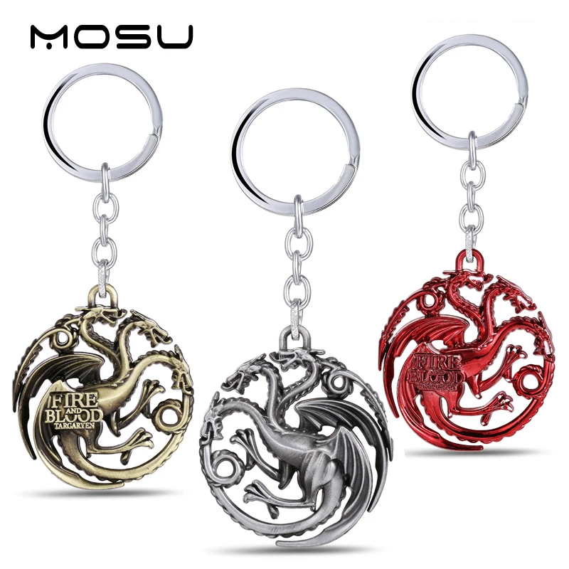 

Game of Throne Key Chain A Song of Ice and Fire Key Rings For Gift Chaveiro Car Keychain Jewelry Targaryen Key Holder Souvenir