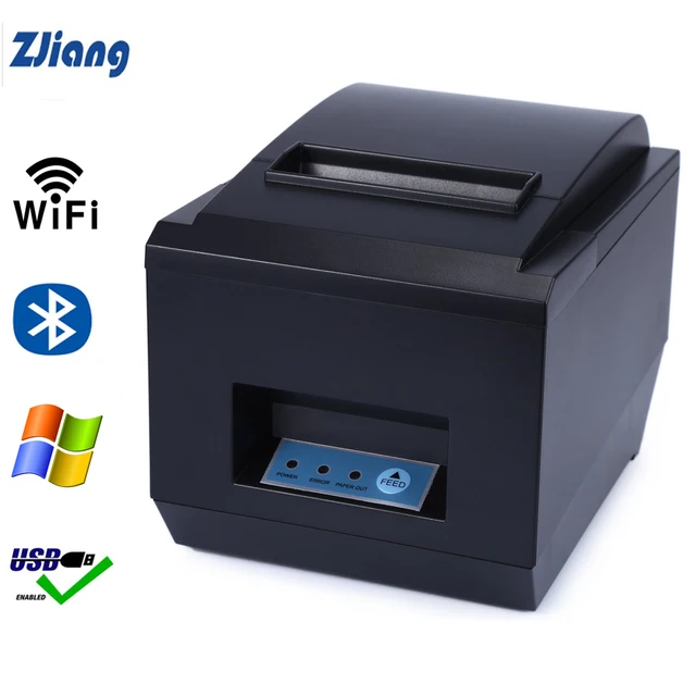 Best Price Zjiang 80mm Thermal Receipt Printer Auto Cutter Kitchen Restaurant POS Printers Wifi/Serial/Ethernet/USB/Bluetooth Printer 260mm