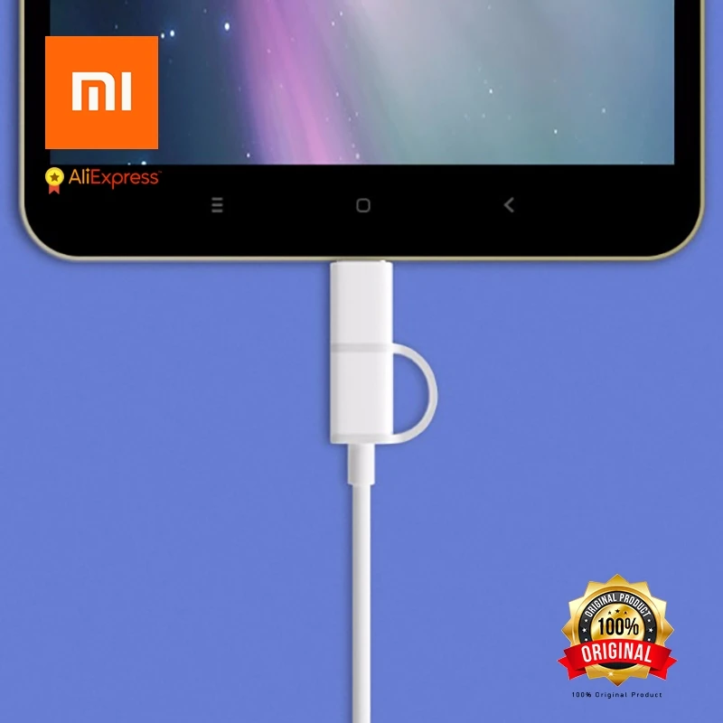 Original Xiaomi Cable 2 in 1 Micro USB Type-C Cable Sync Fast Quick Charger Data TypeC Charging Cable Type C (4)