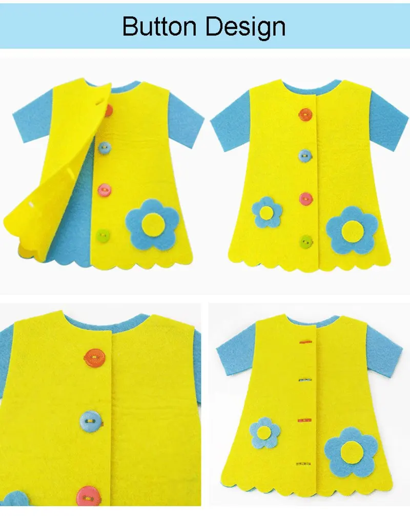  Felt Clothes Style for Kids Use Zipper/Learning Buckle Button Kindergarten Teaching Toys Intellectu - 32872831637