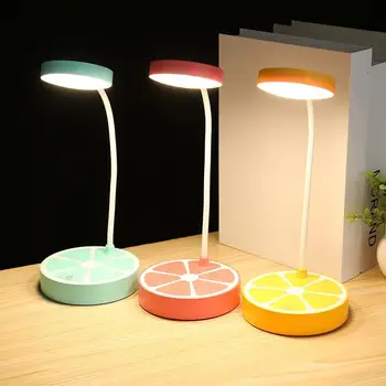 

Dimmable LED Desk Lamp USB Charging Book Reading Adjustable Light Rechargeable Home Table Lamp Fresh Orange Color