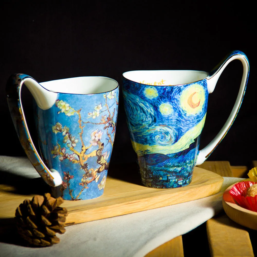 

(Clearance Sale) Europe Vintage Enamel Large Capacity Lovers Mug Milk Juice Lemon Creative China Bone Mug Gift Random Shipping