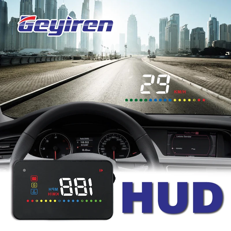 Geyiren A200 hud автомобиль универсальный head up display Спидометр obd2 температура воды проекции на лобовое стекло для автомобилей hud 2018