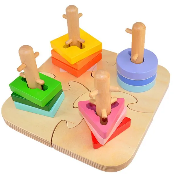 Free shipping Kids peg puzzle learn to turn the shapes and slot them