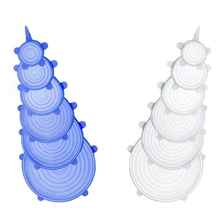 Легкая-12 упаковка мягкая силиконовая крышка, прочная расширяемая пищевая Защитная крышка для боуэля посуда блюдо банка для пищевых продуктов контейнер