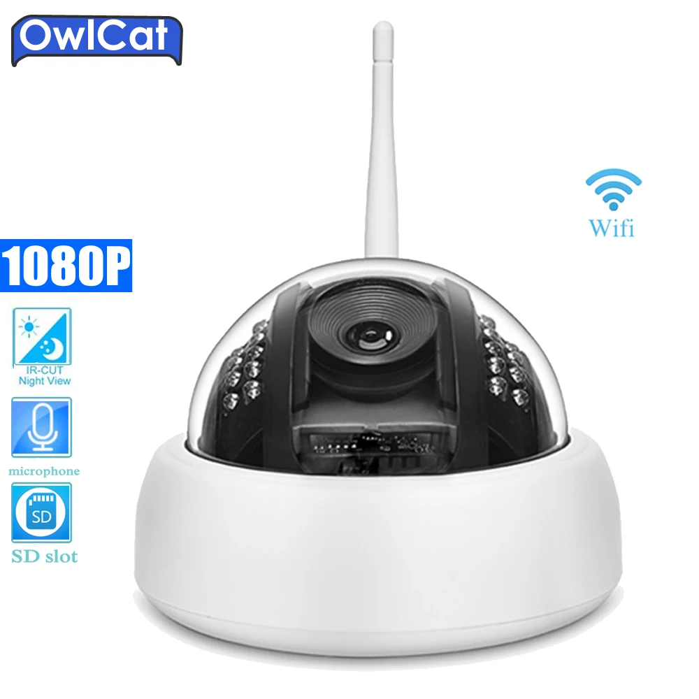 

Indoor 1080P Full HD Wireless IP Camera CCTV WiFi Home Surveillance Security Camera 2.0MP Audio Microphone SD Memory Slot Onvif