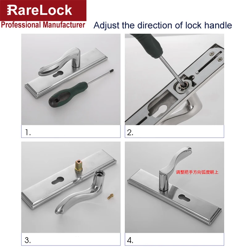 Rarelock современный простой дверной замок с нержавеющей ручкой, несколько размеров, для спальни, ванной комнаты, деревянная дверная фурнитура, регулируемый Шаг hh