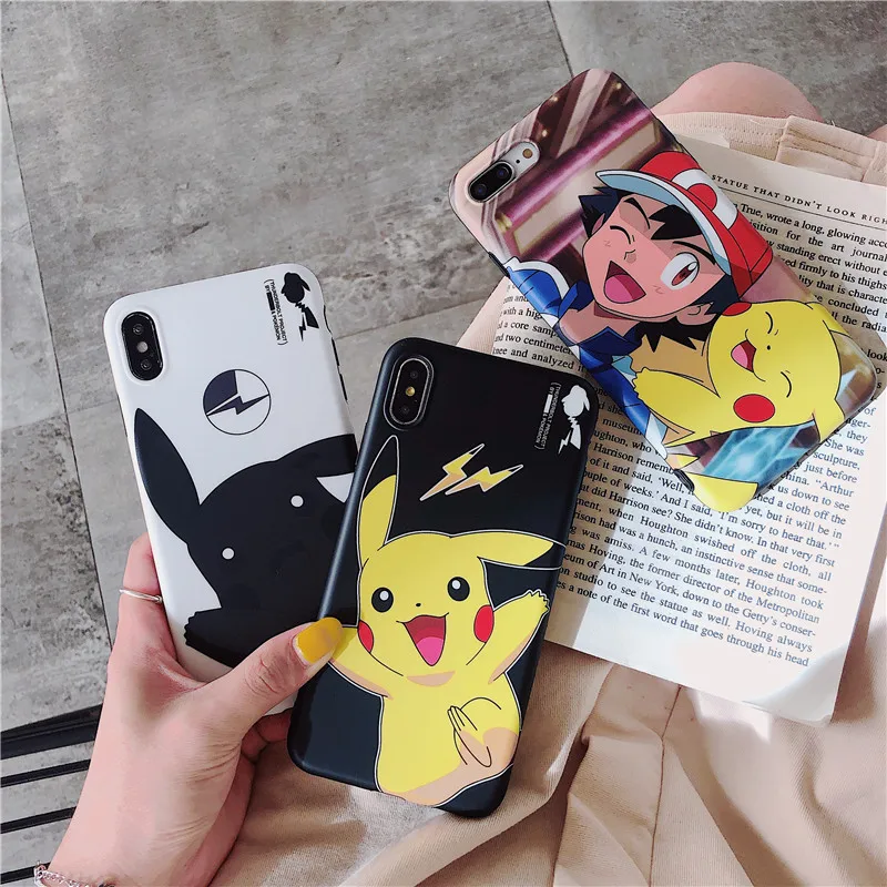 

Cute Cartoon Pattern Pokemons Pikachus Phone Case For iPhone 7 8 6 6S Plus X XR XS MAX Protective Cover Soft Silicone Coque
