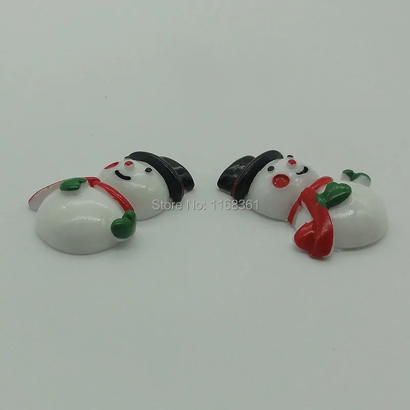 1pcs/lot resin flat back bashful snowman 30mm Cabochons Scrapbooking Hair Bow Center DIY Christmas decration C101-1