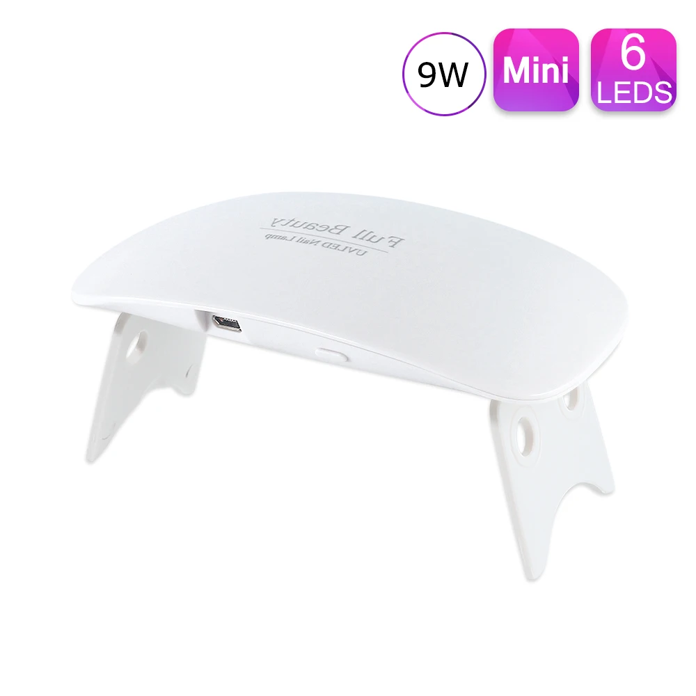 

9W LED UV Lamp Mini Nail Dryer Sun Light Manicure Curing All Gel Varnish Polish Drying USB Portable Nail Art Machine Set TR1016