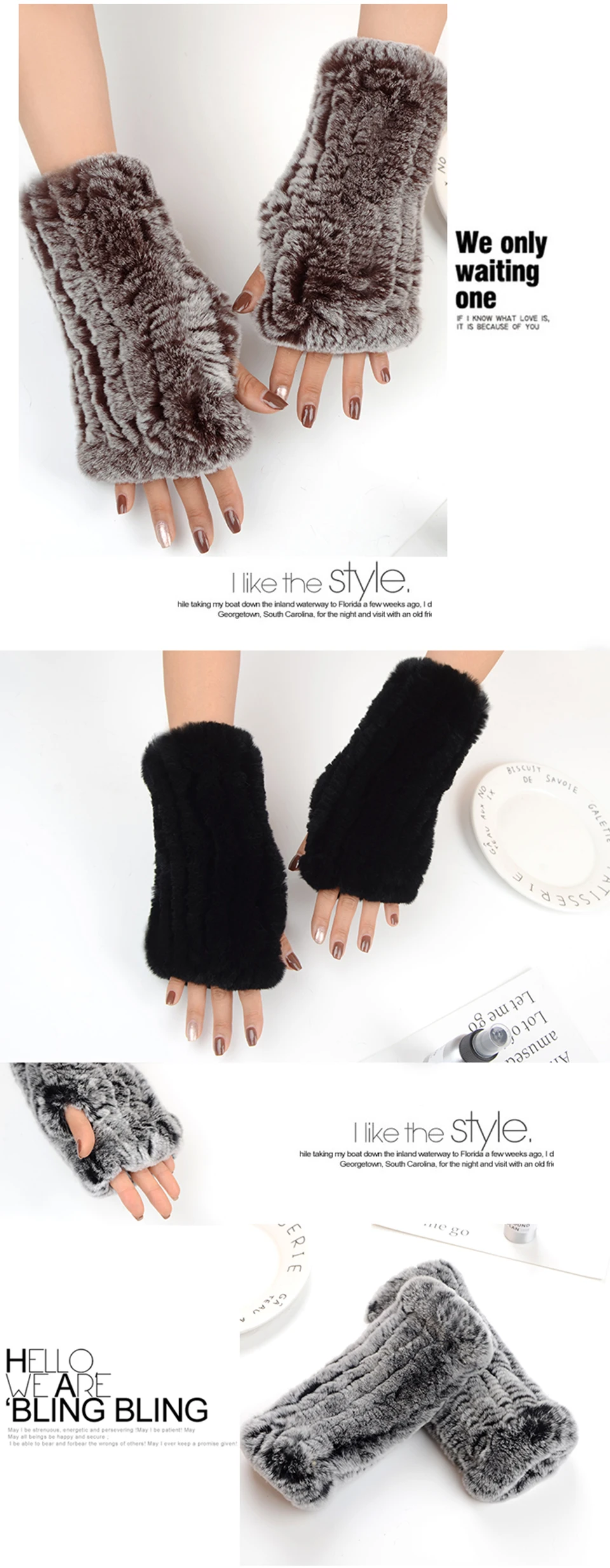 2017 брендовые перчатки женские вязаные варежки модные зимние перчатки женские кроличий мех теплые перчатки 8 цветов 100% натуральные меховые